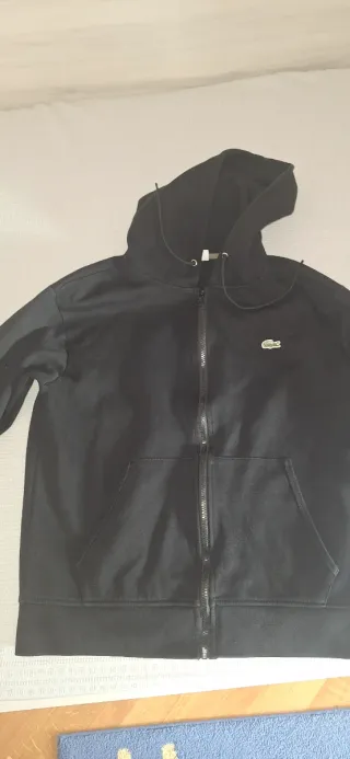 Sudadera Lacoste Negra con Cremallera