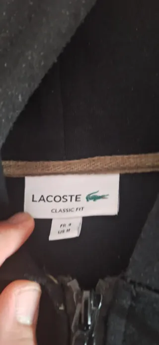 Sudadera Lacoste Negra con Cremallera