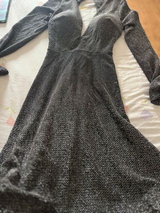 Vestido brillante manga larga ocasion especial