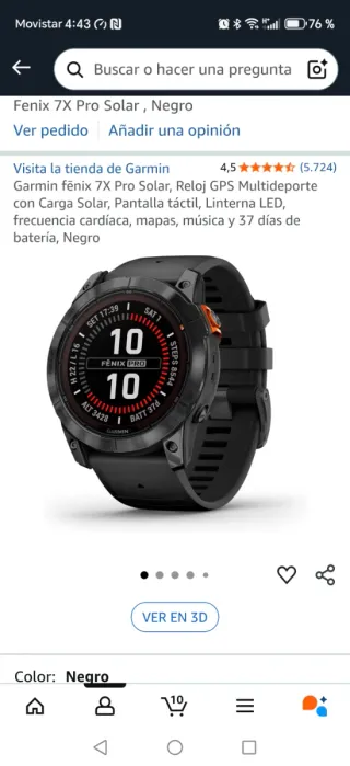 Garmin Fenix 7X Pro Negro Nuevo