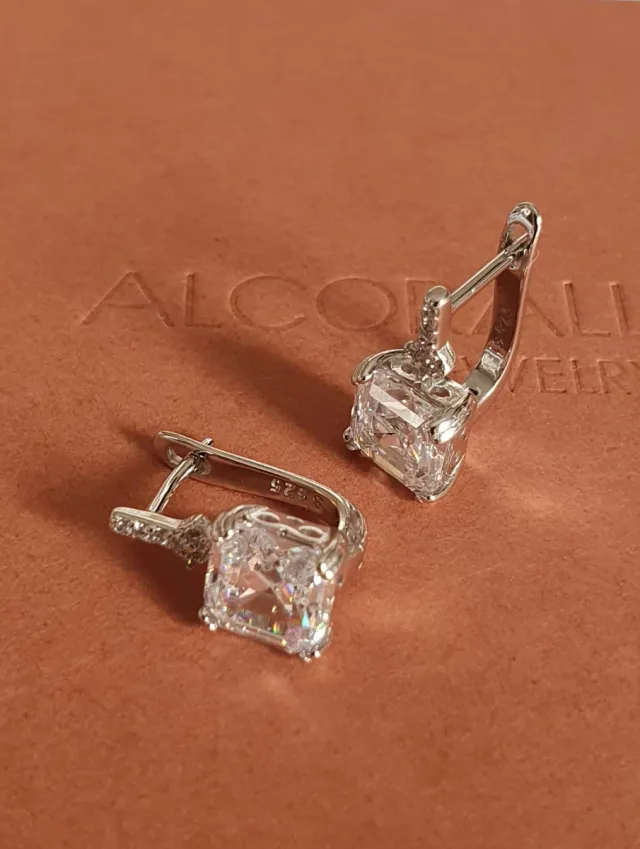 Pendientes PLATA Y CIRCONITAS. REGALO NAVIDAD.