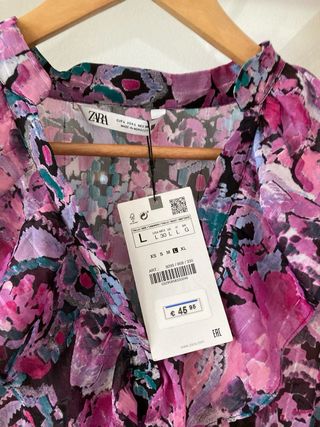 Vestido Zara Estampado Floral Talla L