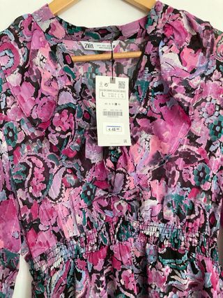 Vestido Zara Estampado Floral Talla L