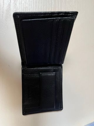 Cartera monedero de piel negra
