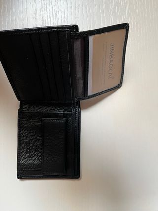 Cartera monedero de piel negra