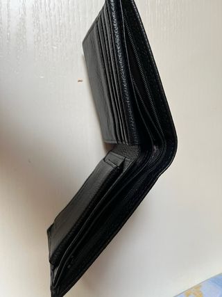 Cartera monedero de piel negra