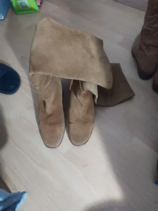 Botas altas beige