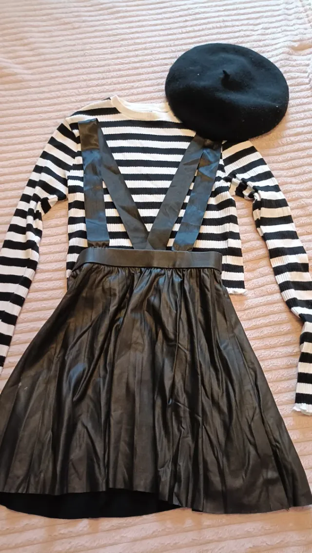 Costume Mimo a righe e gonna nera taglia 11-12 anni