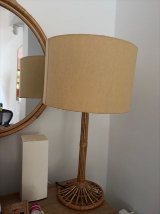 Lámpara Ratán Corte Inglés Beige