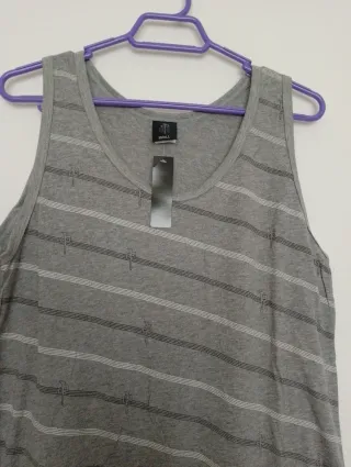 Camiseta tirantes hombre gris talla S