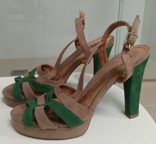 Sandalias Xti Piel Talla 39 Marrón/Verde