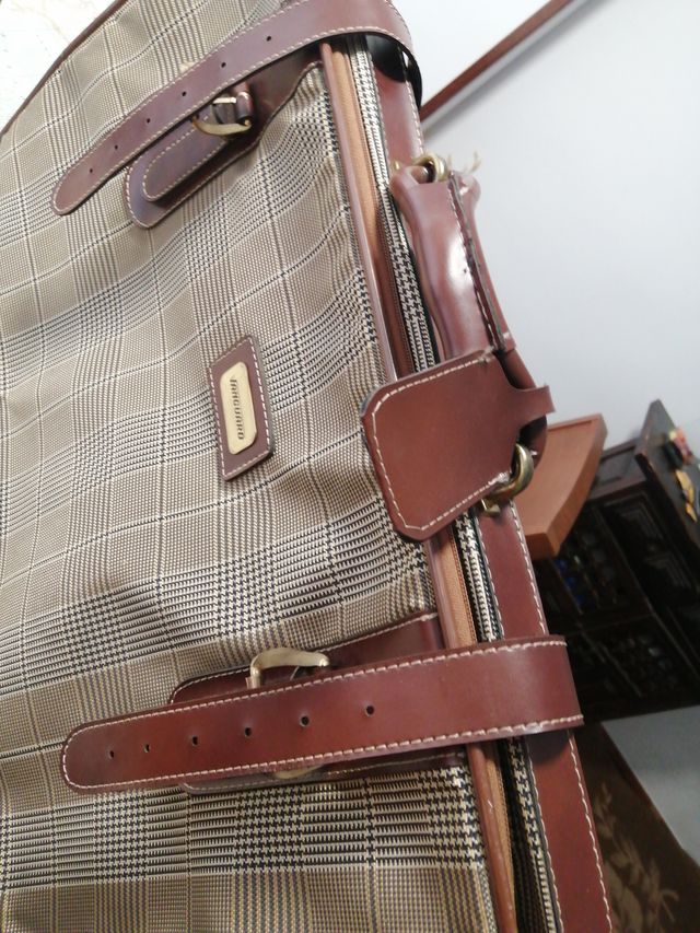 Maleta Vintage Vanguard Marrón y Beige