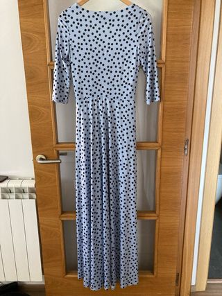 Vestido Poete lunares azul y negro