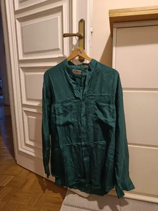 Blusa de seda verde