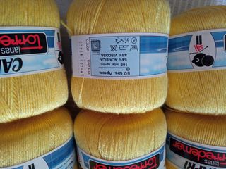 9 Ovillos Lana Hilo Amarillo Capri Torredemer