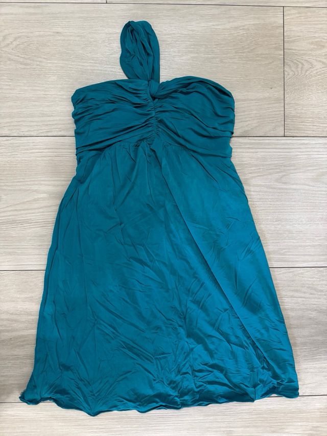 Vestito corto blu petrolio