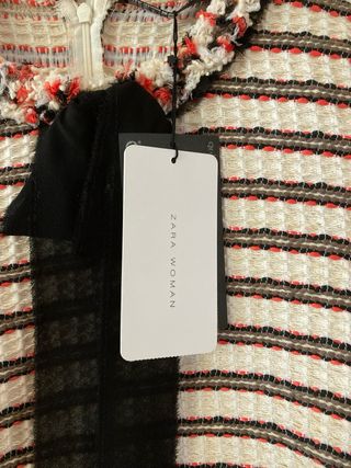 Top Zara Rayas Flecos Lazo Negro