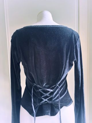 Top terciopelo escote cuadrado gótico