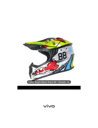 Casco Moto Nuevo Diseño Tiburón Negro
Talla XL 
