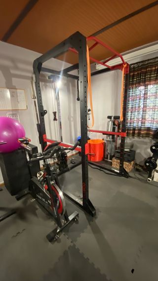 Rack de entrenamiento y bicicleta estática, remo, 