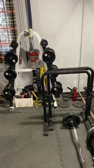 Rack de entrenamiento y bicicleta estática, remo, 