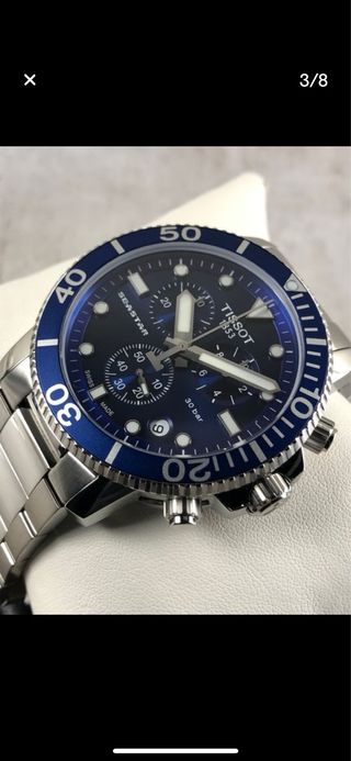 Tissot Seastar Chronograph 45.5mm Azul Nuevo