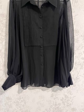 Blusa Zara Negra Manga Larga
