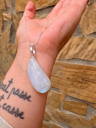 Colgante y cadena plata 925 piedra luna