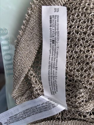 Top Zara Dorado Rejilla Talla S
