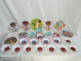 25 pezzi melamina piatti e ciotole bambini