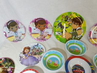 25 pezzi melamina piatti e ciotole bambini