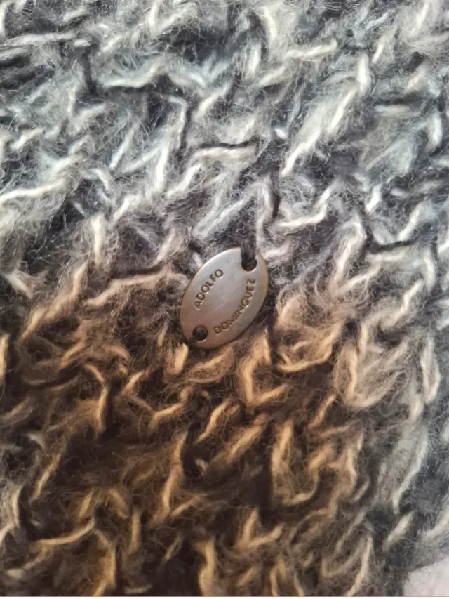 Bufanda Adolfo Dominguez Gris -Blanca sin estrenar