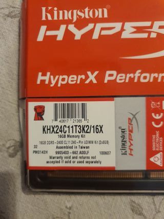 Kingston HyperX 32GB DDR4 RAM (4x8gb)