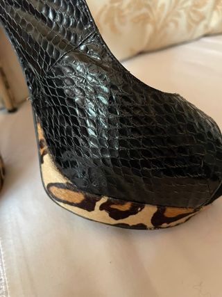 Sandalias Tacón Piel Negra Talla 38 Sam Edelman