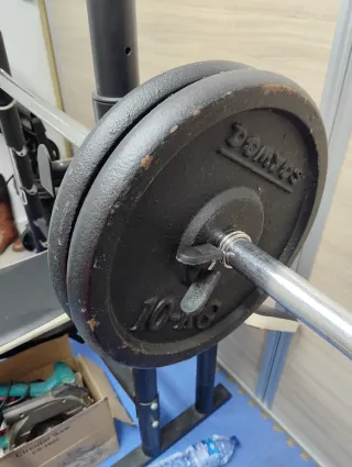 Banco multifunción Domyos + 60kg en  pesas