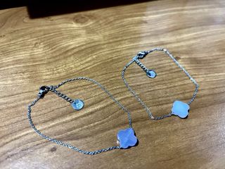 Parure luminosa acciaio argento e blu