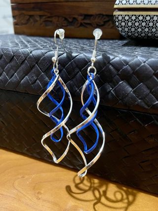 Parure luminosa acciaio argento e blu