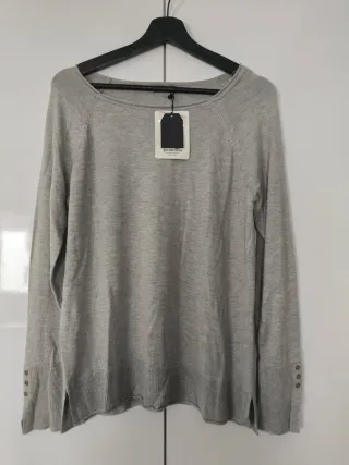 Jersey Stradivarius manga larga gris Talla L

