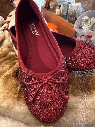 Bailarinas Fever Sole Rojas Brillantes Talla 38