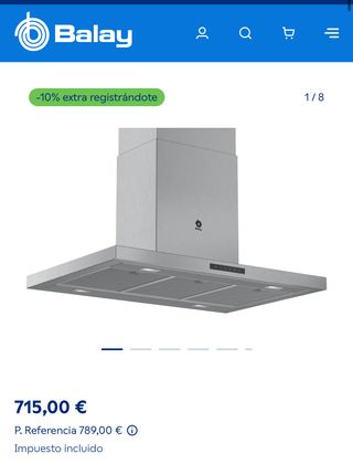 Campana Extractora Balay Acero Inox 90cm