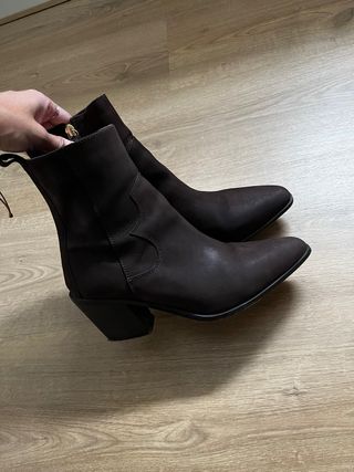 Botines Mango Marrón Chocolate Talla 38