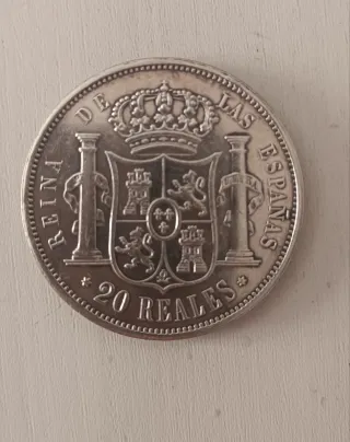 Moneda 20 Reales Isabel II 1864