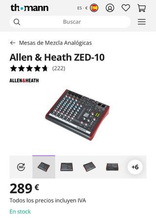 Mixer per schede audio Allen & Heath ZED-10