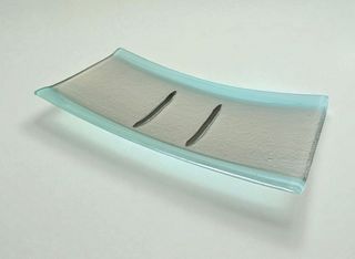 Vassoio/centrotavola in vetro lavorato