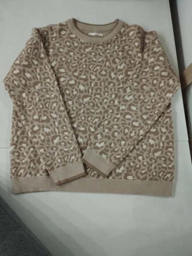 Jersey punto estampado leopardo niña