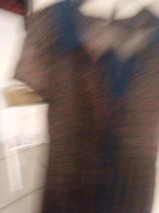 Vestito corto fantasia marrone e nero