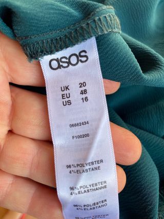 Abito ASOS tg 52 italiana, vede bottiglia, 