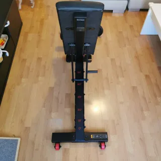 Banco musculación y mancuernas