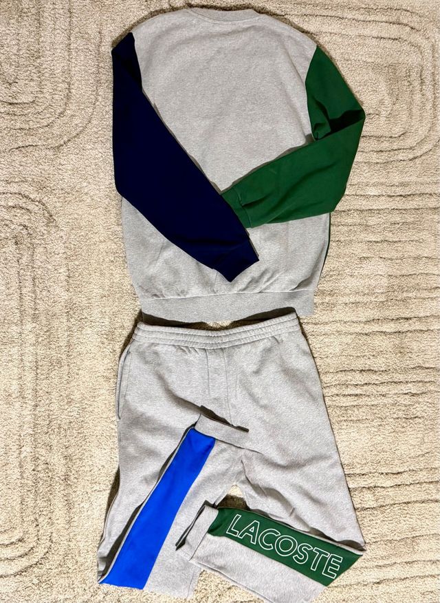 Conjunto Chándal Lacoste Gris, azul y Verde