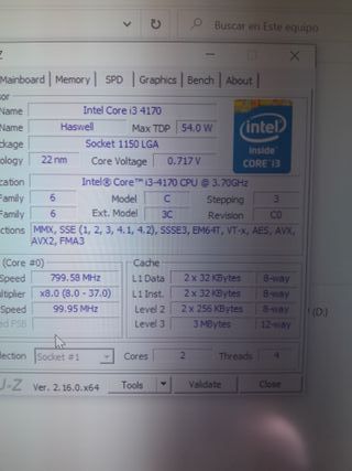 PC ASUS i3 4170 Negro